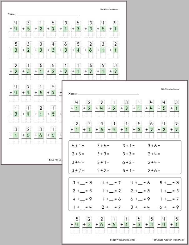 adding and subtracting 1st grade worksheets