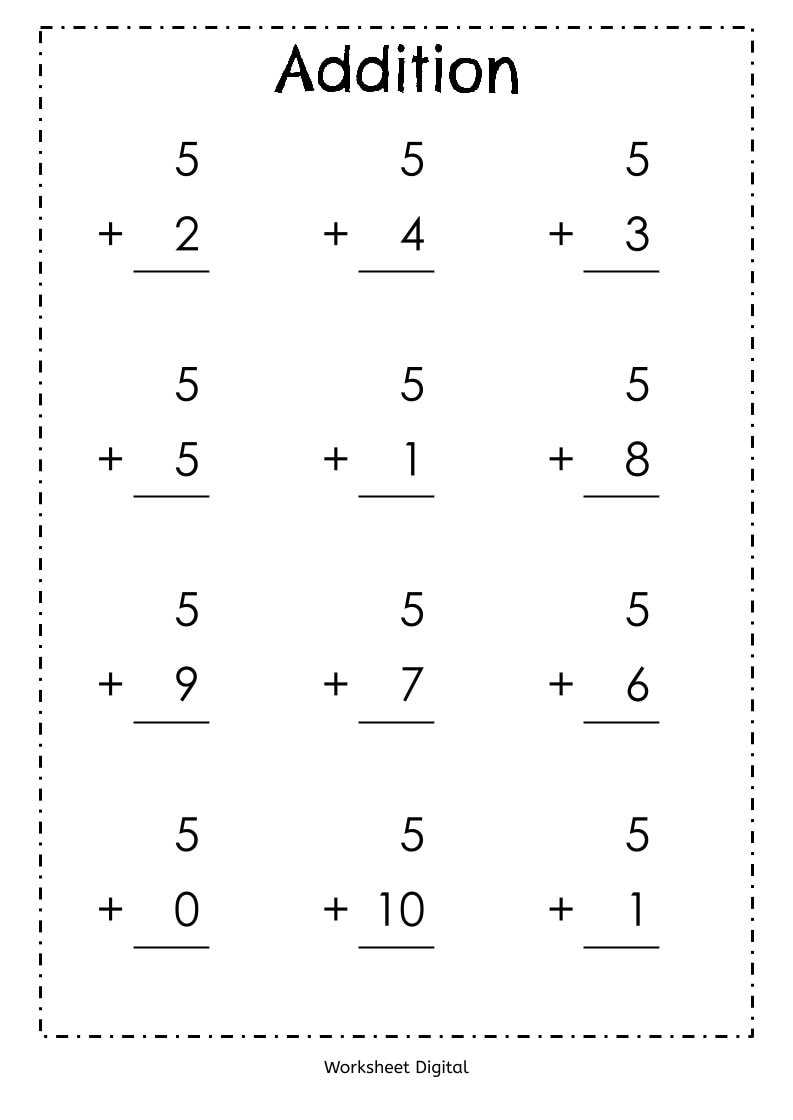 addition 1 20 worksheets