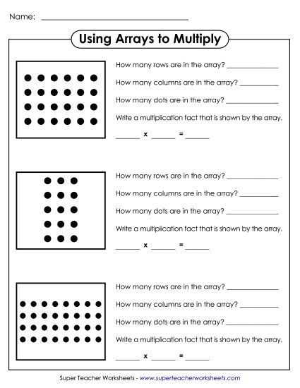 drawing arrays worksheet