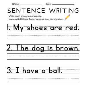 kindergarten writing worksheets sentences kindergarten writing worksheets sentences