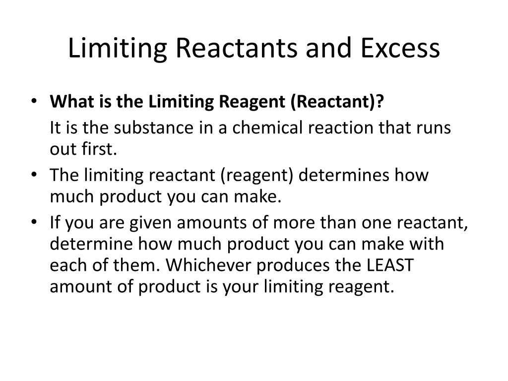 limiting reagent worksheet