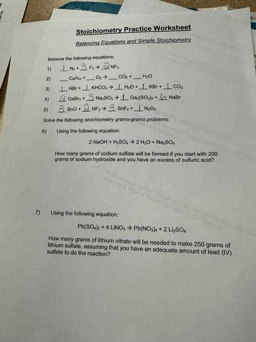 stoichiometry practice problems worksheet