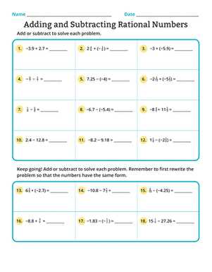 rational numbers worksheet