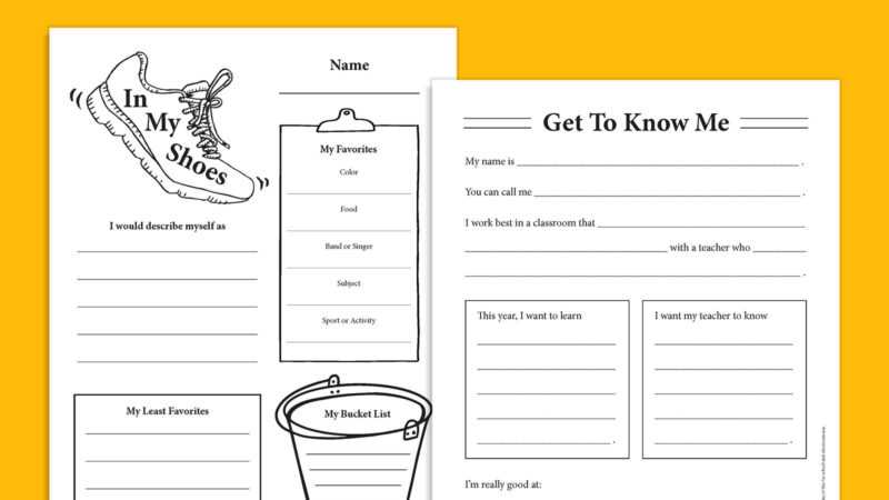 about me worksheets for teens