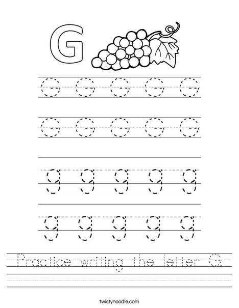 g letter worksheet