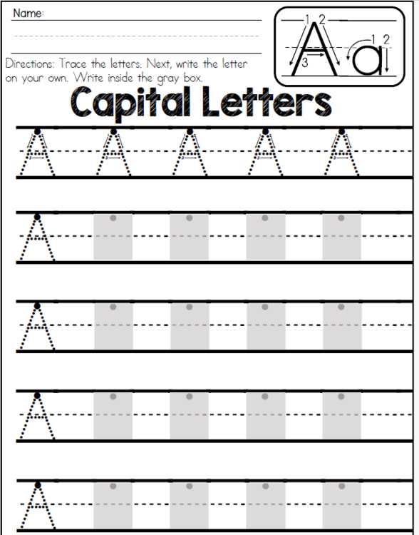 capital alphabet worksheets for kindergarten