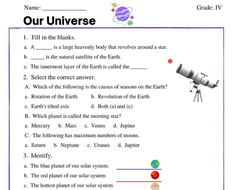 galaxy worksheet
