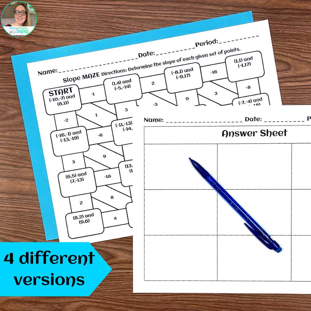 finding the slope given two points worksheet