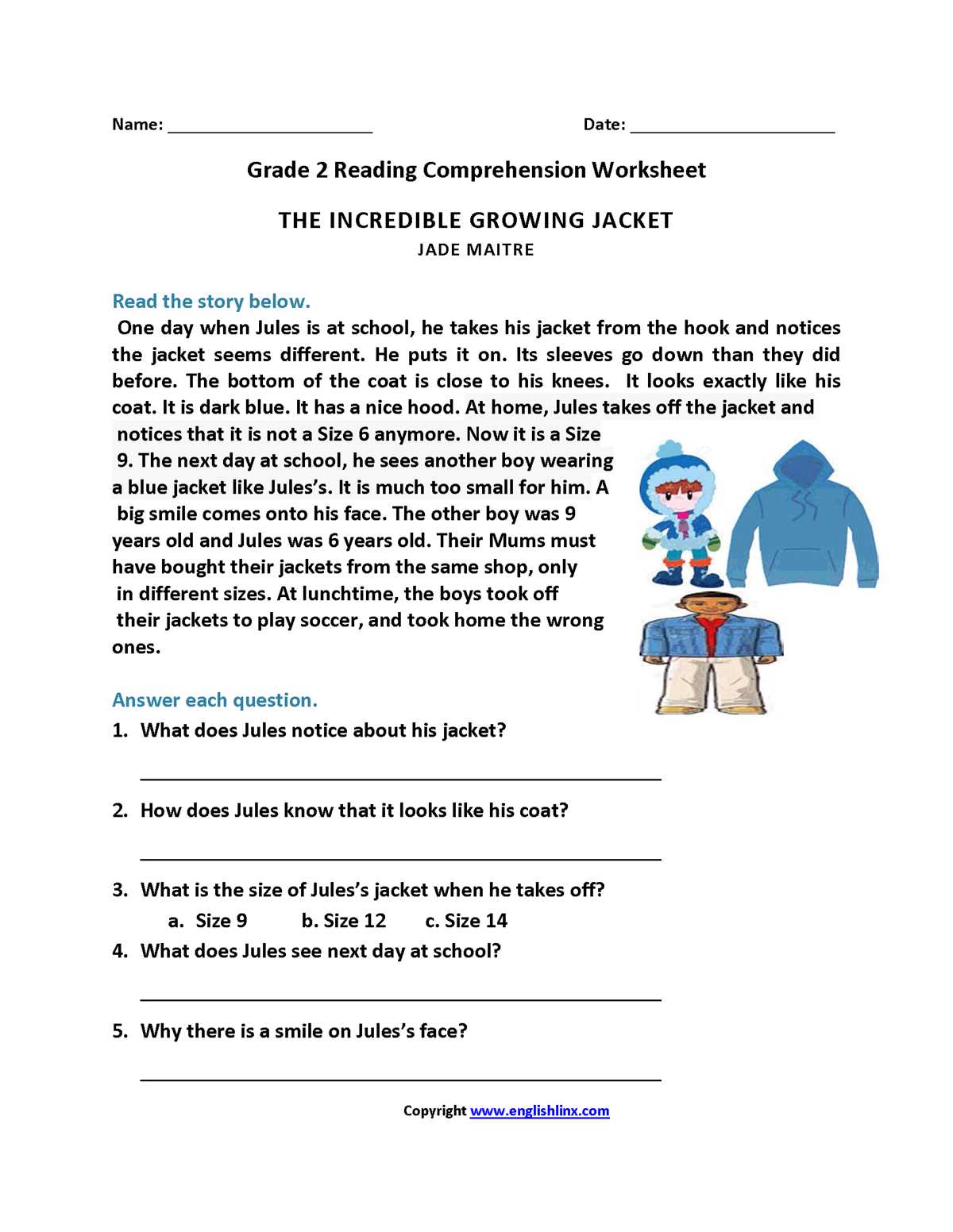 free 2nd grade reading worksheets