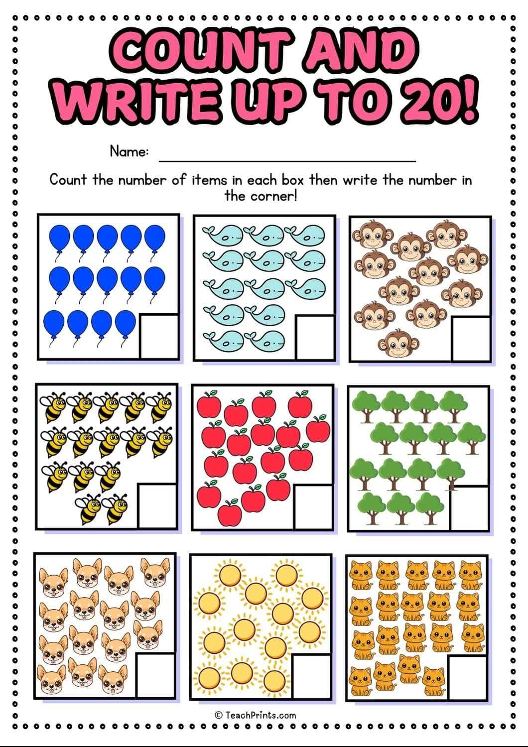 counting numbers 11 20 worksheets