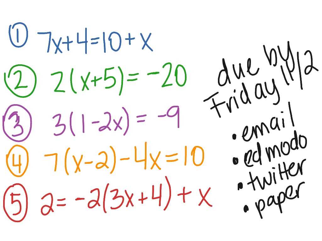 three step equations worksheet