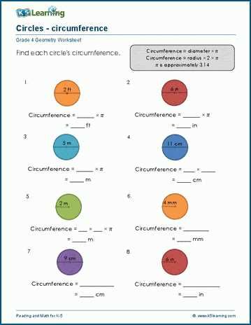 find the radius diameter and circumference of a circle worksheet