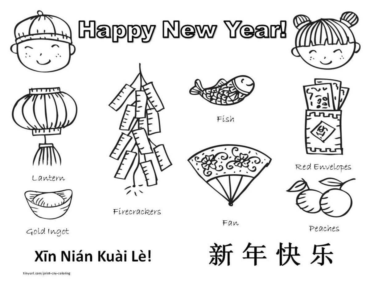 chinese new year coloring worksheet