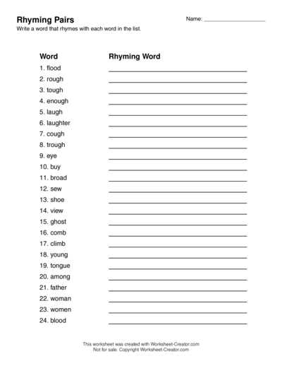generate worksheet