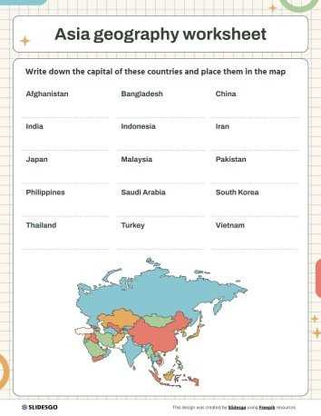 geography worksheet