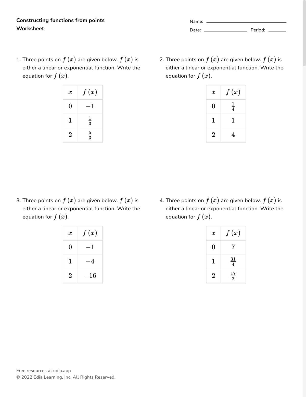 geometric sequence worksheets