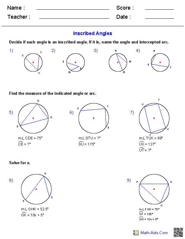 geometry angle relationship worksheet