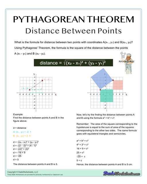 geometry pythagorean theorem worksheet