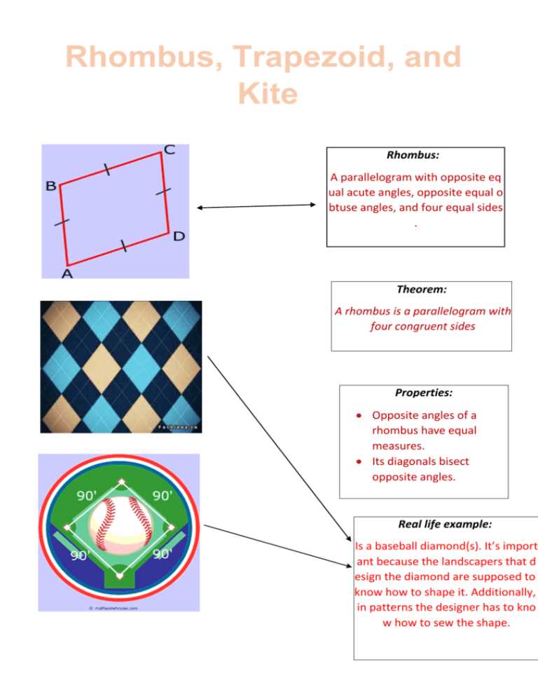 geometry worksheet trapezoids and kites