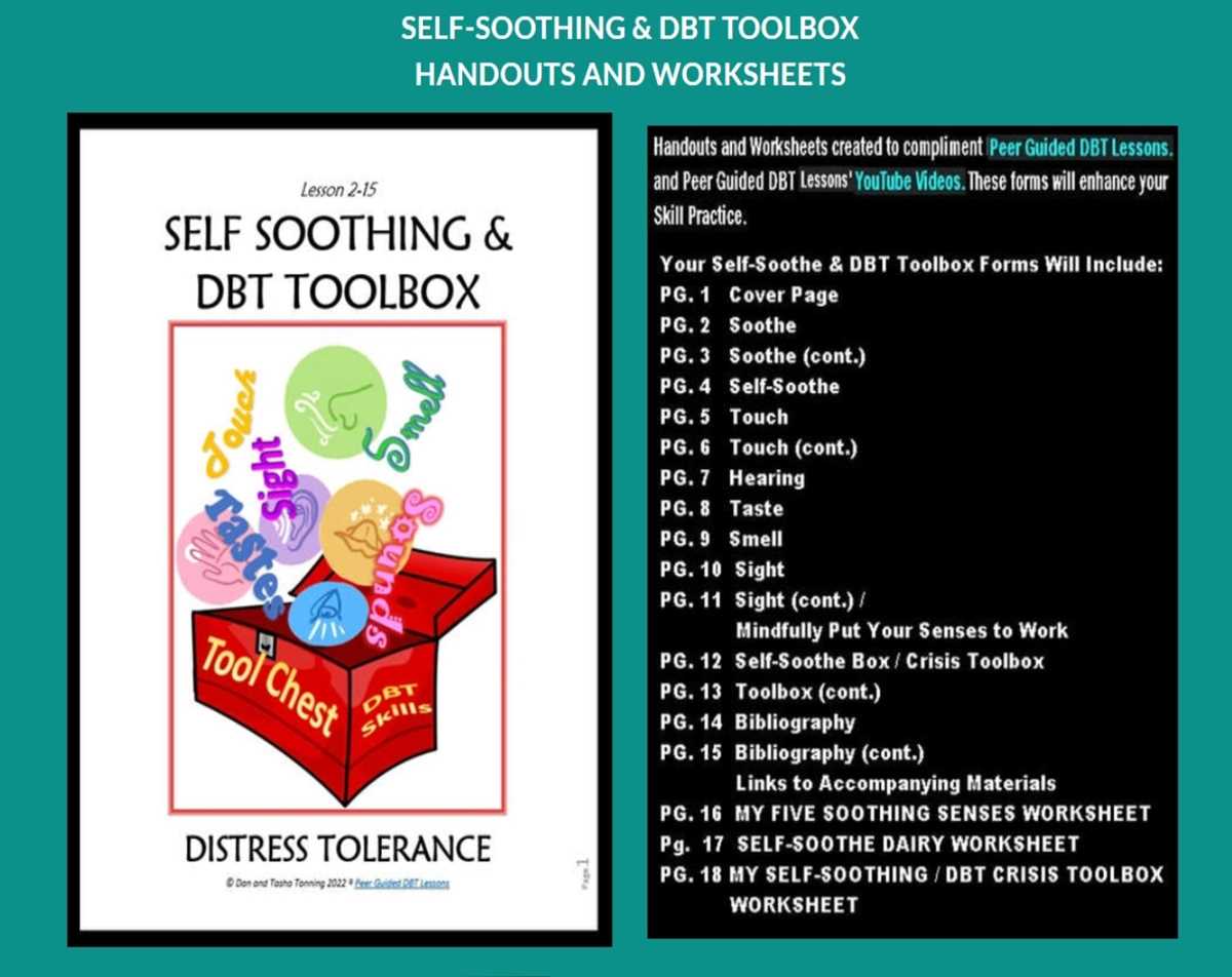 dbt self soothing worksheet dbt self soothing worksheet