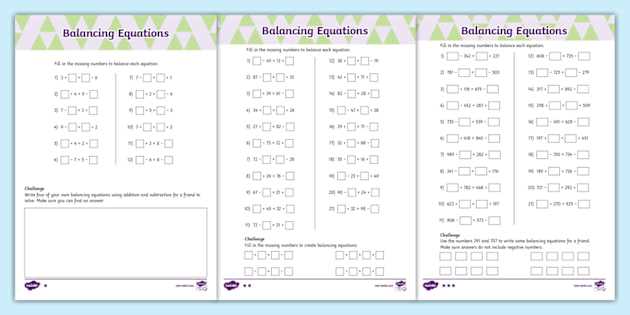 balancing equations about chemistry worksheet
