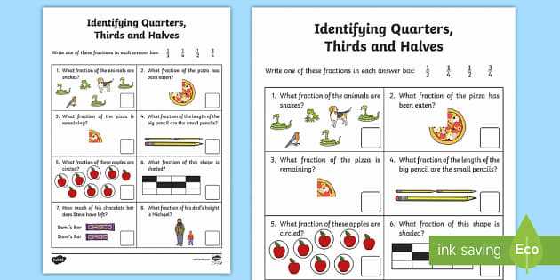 counting by quarters halves and thirds worksheet