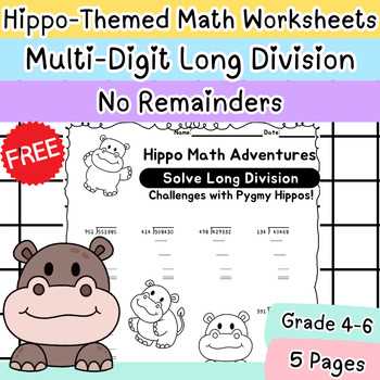 4th grade math worksheets long division