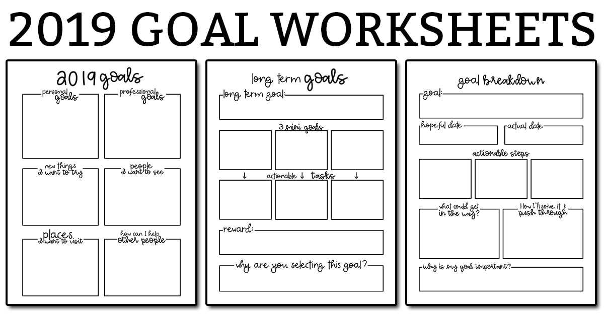family goal setting worksheet