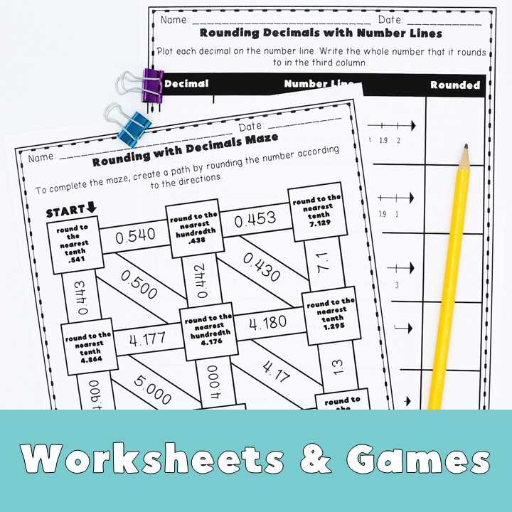 worksheets for rounding decimals