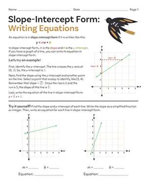 standard and slope intercept form worksheet