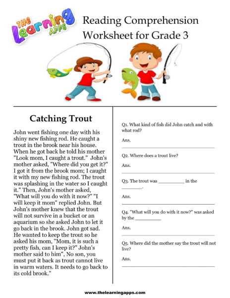 comprehension worksheet