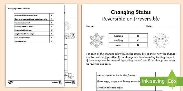 phases of matter worksheet