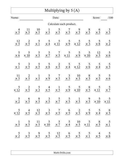 five digit multiplication worksheets