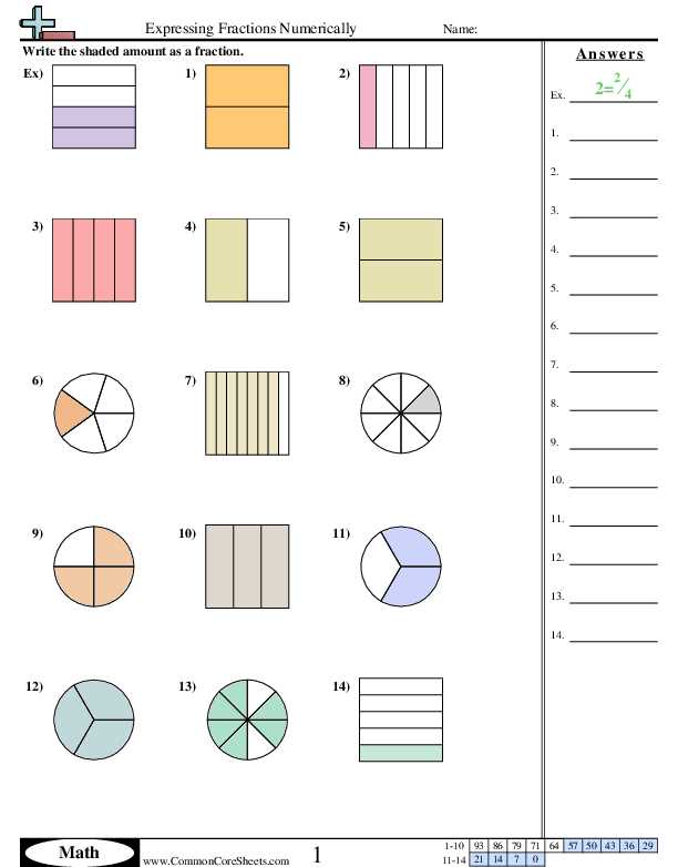 fraction worksheets