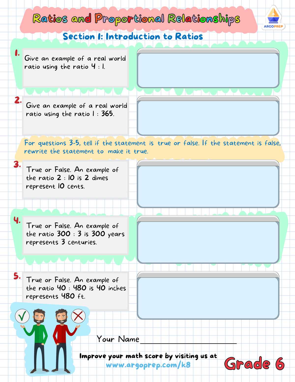 ratio worksheets 6th grade