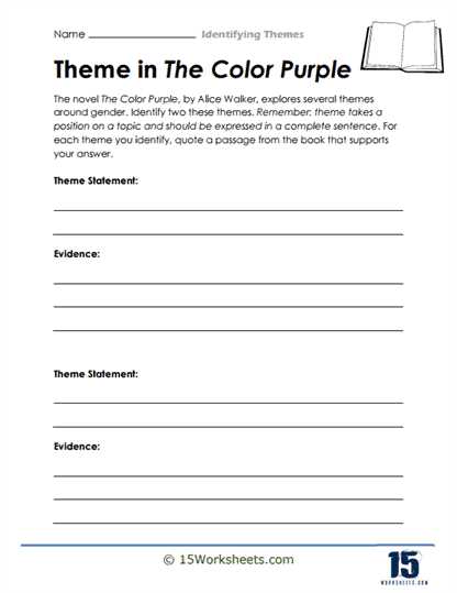 worksheets for theme