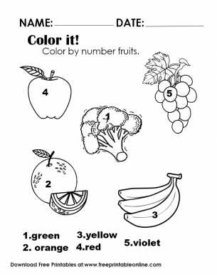 color the vegetables worksheet
