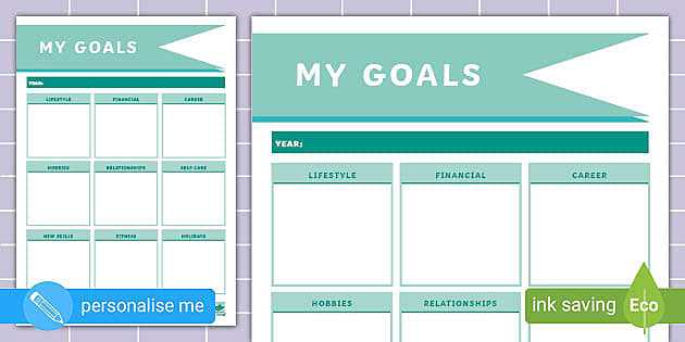goal planner worksheet