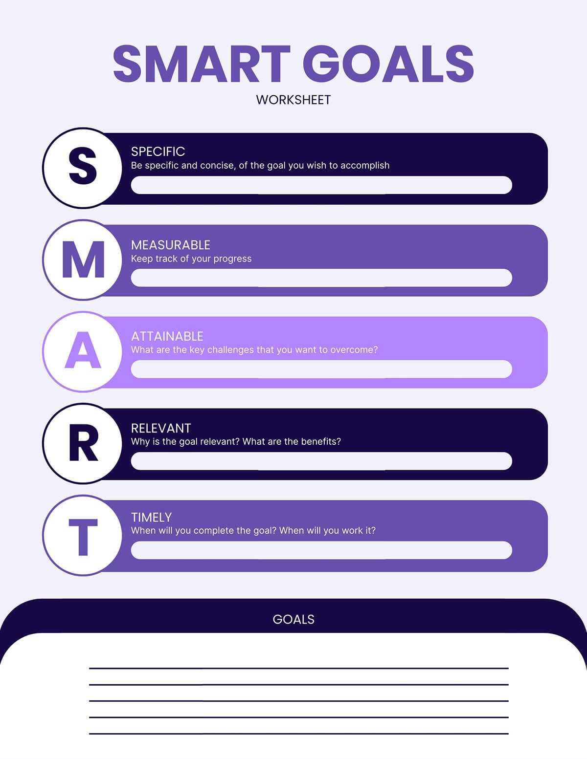 goal setting worksheet template