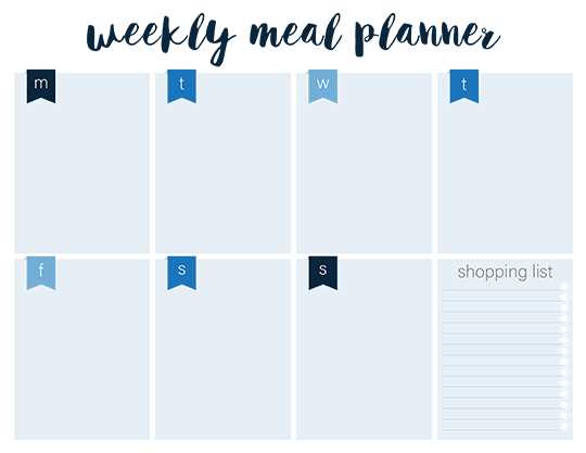 daily meal planning worksheet