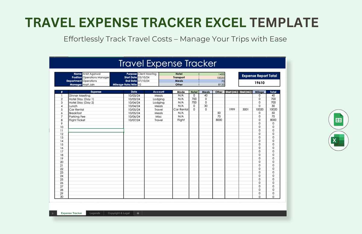 expense worksheet template excel