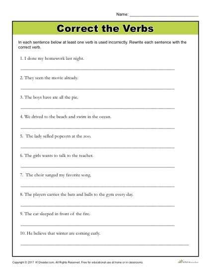 grammar for 6th graders worksheets