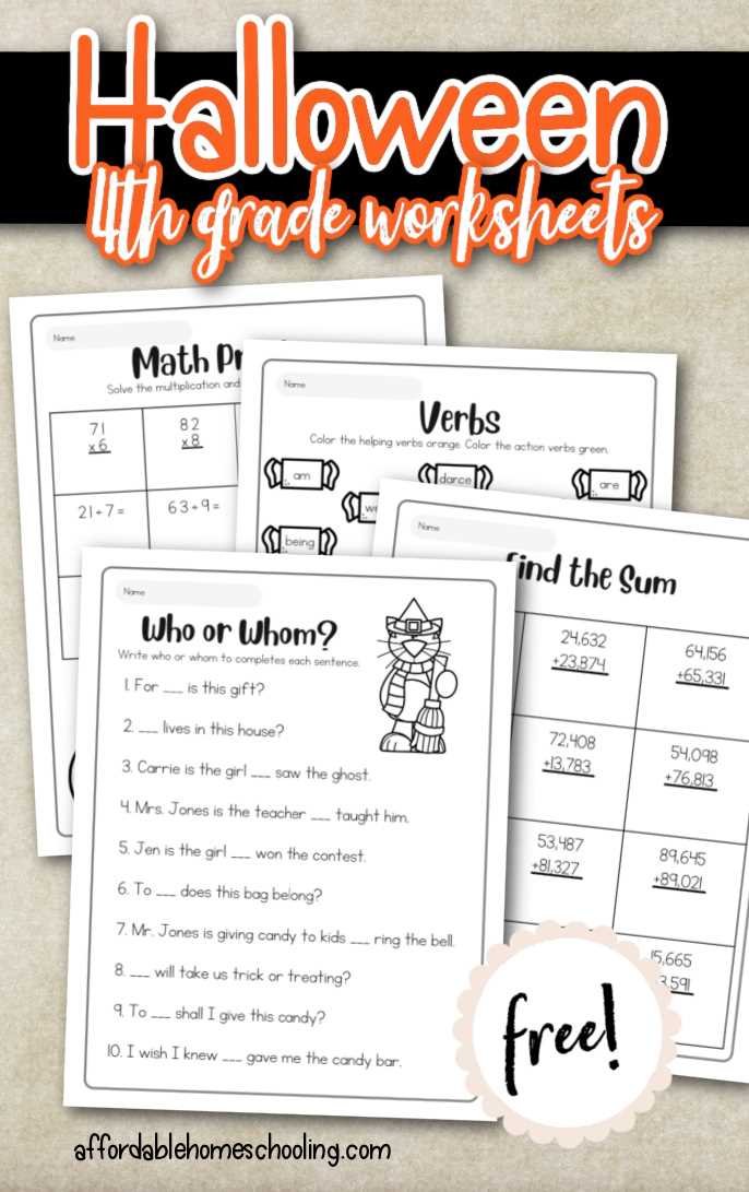 grammar worksheets 4th grade