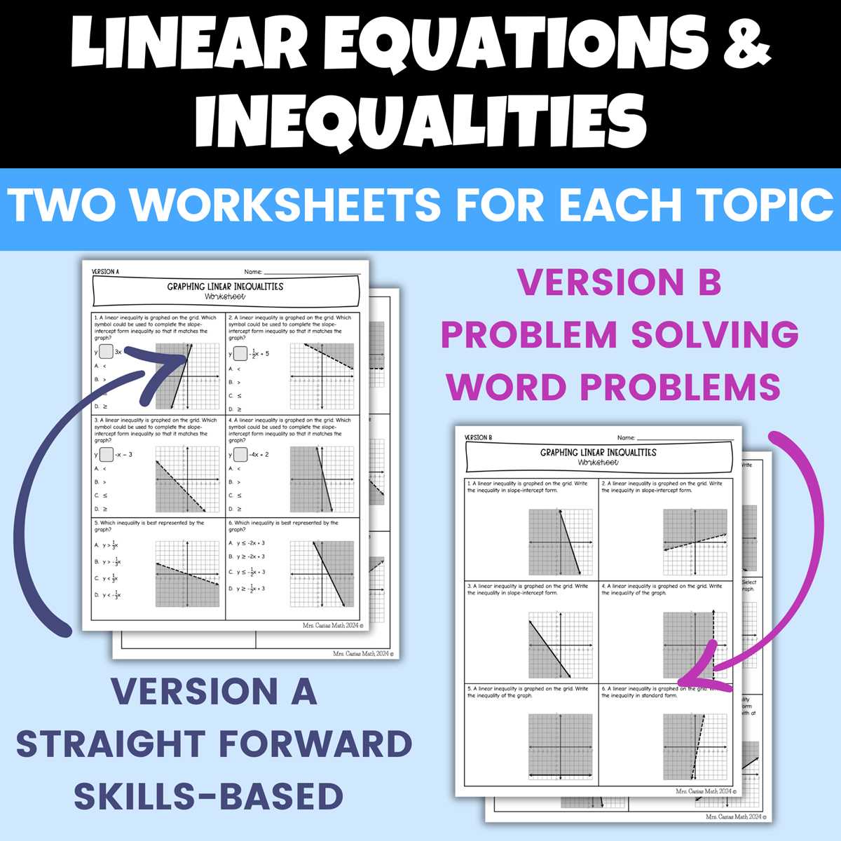 graphing linear inequalities worksheet