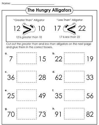 greater than and less than worksheet