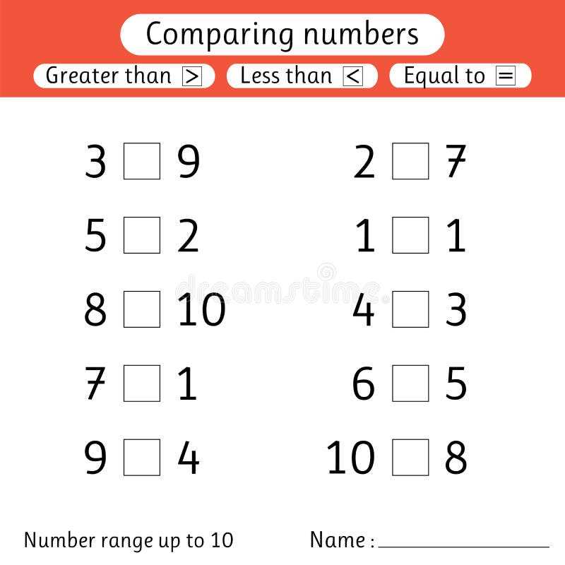 greater than less than kindergarten worksheets