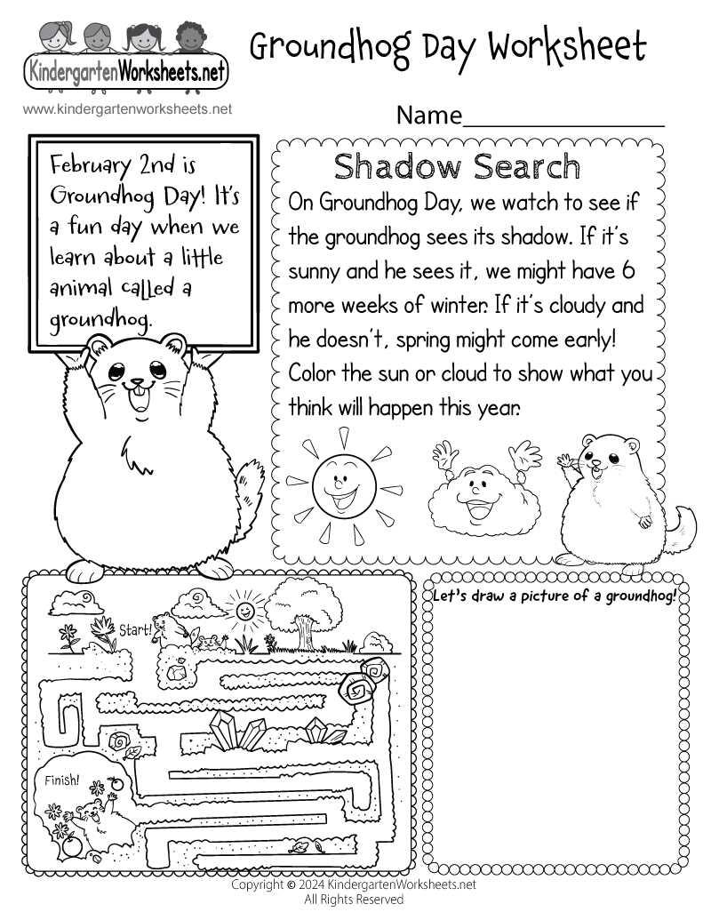 groundhog worksheets