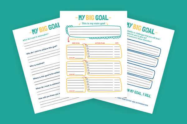 goals printable worksheet