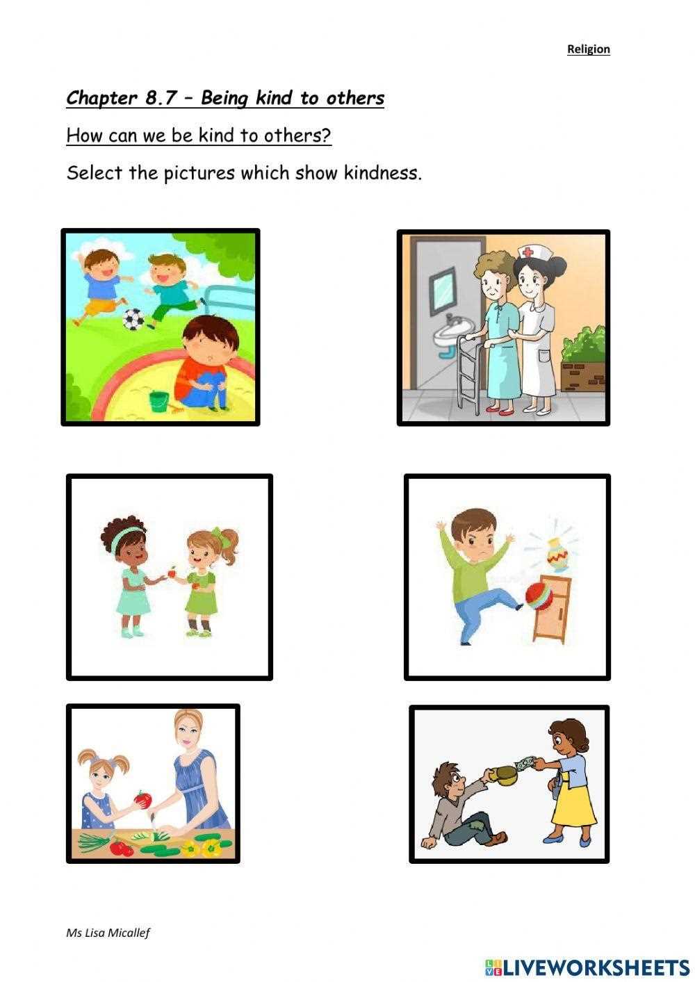 being nice worksheets