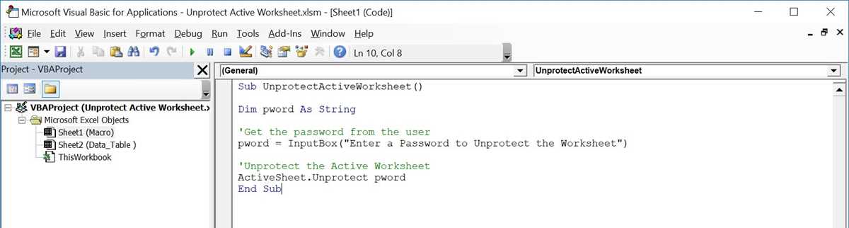 excel how to unprotect worksheet